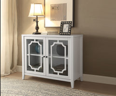 Ceara White Finish Console Cabinet