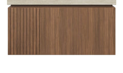 30" MURI Brown Oak Woodgrain Plywood Cabinet with Double Doors and One Drawer, NO Basin and Top, NO Faucet and Sink Cover