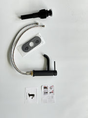 Single Handle Bathroom Faucet Lavatory Faucet Stainless Steel Single Hole-T10, Matte Black