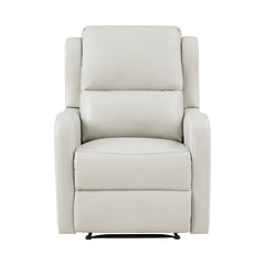 Taupe Reclining Chair 1pc Comfort Seating Faux Leather Upholstery Living Room Furniture Solid Wood