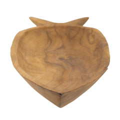 23.6x6.3x2" Teak Wood Decorative Plate with Carrot Shape Natural