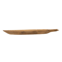 23.6x6.3x2" Teak Wood Decorative Plate with Carrot Shape Natural