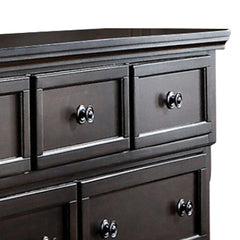 Wooden Transitional Style Dressing Table With Hidden Drawers, Dark Brown