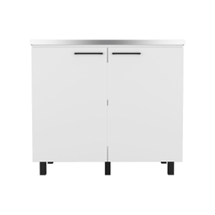 Alexandria 2 Piece Kitchen Set, Wall Cabinet + Utility Sink, White