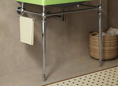 VICI 36" Freestanding Bathroom Console Iron Leg, NO Basin and Faucet, NO Sink Cover and Drain, Chrome