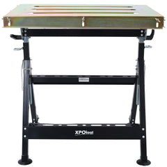 Welding Table 30"x20", 400lbs Load Capacity Steel Welding Workbench Table on Wheels, Folding Work Bench with Three Slot, , Adjustable Angle & Height