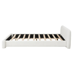 [Cozy White Bouce Upholstered Bed[ - A Dreamy Addition to Your Bedroom, KING