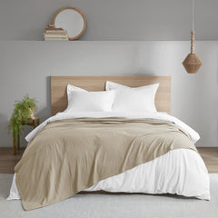 1 PCS King 100% Cotton Lightweight Blanket Tan