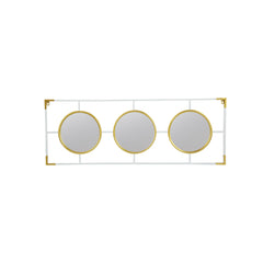 15.5x43.5" Gold And White Frame With Mirror
