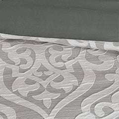 8 Piece Jacquard Comforter Set Silver/Silver Cal King