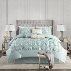 7 Piece Tufted Comforter Set Seafoam Cal King