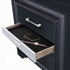 Contemporary Black Finish Storage Drawers Nightstand Wooden Bedroom Furniture 1pc