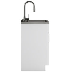 Modern Wide Shaker - 28" Laundry Cabinet with Faucet and Stainless Steel Sink - White
