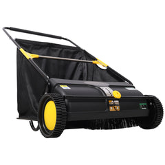 Hand Push Lawn Sweeper, 26 Inch Leaf & Grass Collector 7 cu. ft Hopper Bag Capacity. with Adjustable Brush Height