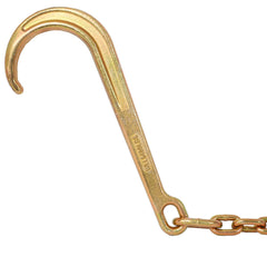 5/16''x2' G70 J Hook Tow Chain V Bridle with Large Shank J Hooks and Grab Hooks,Flatbed Truck Trailer Safety Tow Chain 4700 lbs Working Load Limit