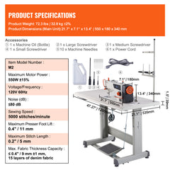 Industrial Lockstitch Sewing Machine Lockstitch 550W Servo Motor and Table Stand