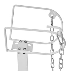 Goat & Sheep Stand, 51x23 inch Livestock Stand, Metal Livestock Milking and Shearing Stand 21" to 33" Adjustable Height, with Headpiece and Nose Loop, 500lbs Loading Weight, White