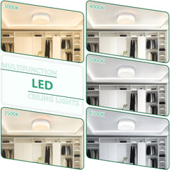 1 PACK LED Flush Mount Ceiling Light Fixture, Modern Kitchen Recessed Ceiling Lamp 24W 12 Inch Closet Round Surface for Bathroom Laundry Bedroom Hallway(White)