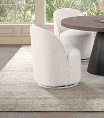 Contemporary Style 1pc Dining Swivel Chair 360 Rotate White Finish Dining Room