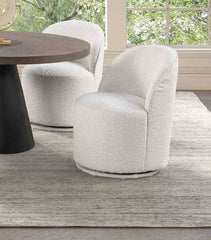 Contemporary Style 1pc Dining Swivel Chair 360 Rotate White Finish Dining Room