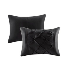 7 Piece Tufted Comforter Set Black Cal King