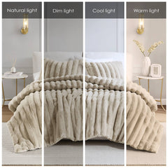 Ultrasoft Faux Fur Ribbed Comforter Set Full/Queen