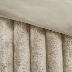 Ultrasoft Faux Fur Ribbed Comforter Set Full/Queen