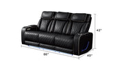 Fortuner Modern Style Upholstery Recliner 2PC Livingroom Set Made with Wood & Massage Function Included-Black (NJ Inventory)