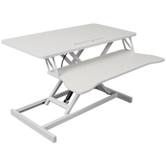 Adjustable Height Standing Laptop Desk,Adjustable Sit to Stand Up Workstation with Keyboard Tray,White