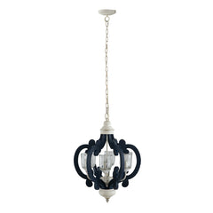 Wood Chandelier 6 - Light Farmhouse Pendant Lighting Natural Wood Hanging Light Fixture for Kitchen Living Dining Room, Bulb Not Included