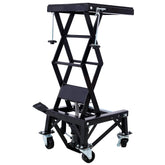 300 lbs Hydraulic Motorcycle Scissor Jack Lift Foot Step Wheels for Small Dirt Bikes,black color