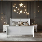 Louis Philippe III White Finish Queen Bed