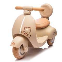 12V Kids Ride On Electric Motorcycle,Toddler Scooter W/Parents Control,Three-Wheel Stable Design,Special Wooden Handle,Smoother Output and Slow Start&Stop,More Suitable For 1-3 Years BABY's First Toy.