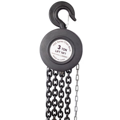 Chain hoist 6600lbs 3T capacity 10ft wIth 2 heavy duty hooks,Manual chain hoist steel construction,Black