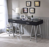 Coleen Black High Gloss & Chrome Finish Writing Desk W/USB