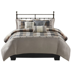 Full/Queen 6 Piece Herringbone Duvet Cover Set