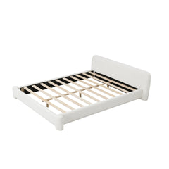 [Cozy White Bouce Upholstered Bed[ - A Dreamy Addition to Your Bedroom, QUEEN