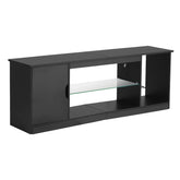 TV Stand for TVs up to 65 in Modern Entertainment Center with Glass Shelf