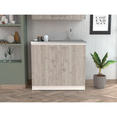 Oklahoma Utility Sink, Double Door Cabinet, Stainless Steel Countertop