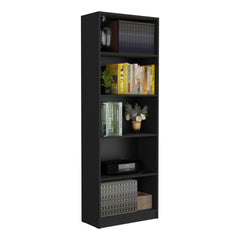 Vinton 4-Tier Bookcase with Modern Storage for Books and Decor, Black