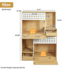 Modern 2 IN 1 Cat Furniture, Cat Litter Box Enclosure Side Table, Cat House with Storage, for 2 Small-Medium Sized Cats - NATURAL