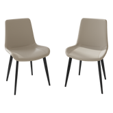 Dining Chairs 2PCS, Modern Kitchen & Dining Room Chairs, Upholstered Faux Leather Cushion Seat and Sturdy Metal Legs