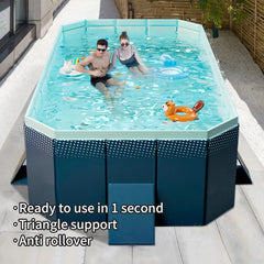 2.6m PVC folding pool (not inflatable) bathes and cools in summer, suitable for outdoor patio beach garden