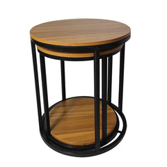 Contemporary Tables Made Of Metal And Solid Wood With Space Saving Design