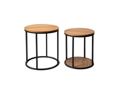 Contemporary Tables Made Of Metal And Solid Wood With Space Saving Design