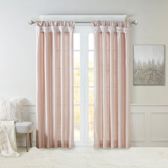 Twist Tab Lined Window Curtain Panel Blush 50x95"