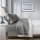 4-Piece Full HeiQ Smart Temperature Cotton Blend Sheet Set, Charcoal