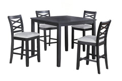 5-Piece Counter Height Table Charcoal Color