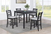 5-Piece Counter Height Table Charcoal Color