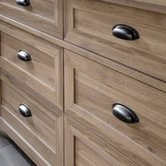 Coastal Dresser with Six Roomy Drawers, Brown Finish